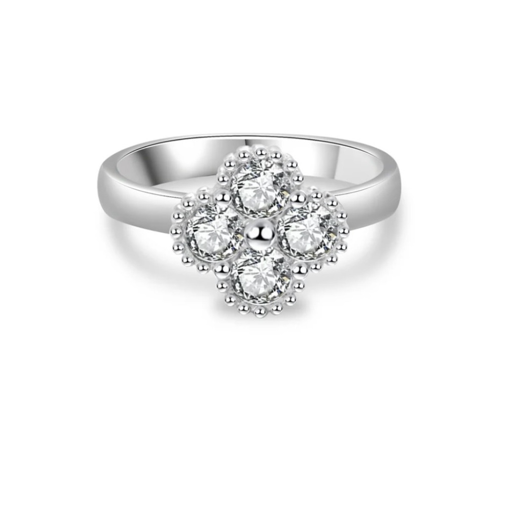 New Certified 1.2 Carat Moissanite Clover Ring
